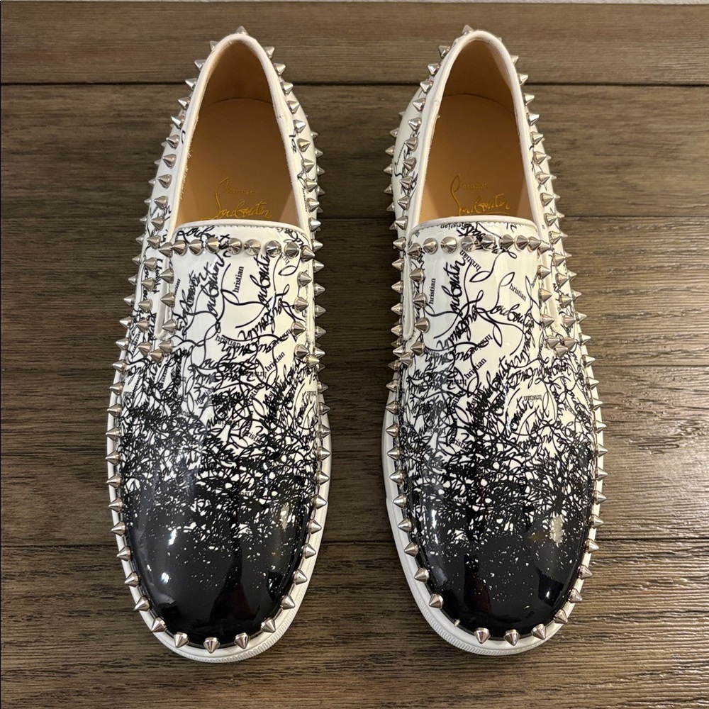 EUC [Christian Louboutin] Pik Boat Patent Spikes Slip-On LTD Men’s US 7 / EU 40 - Picture 4 of 12
